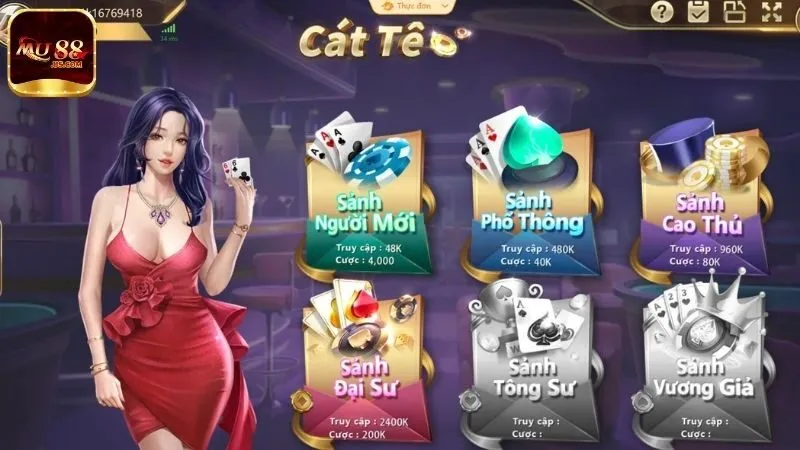 Hướng dẫn tham gia game bài Cát Tê MU88 