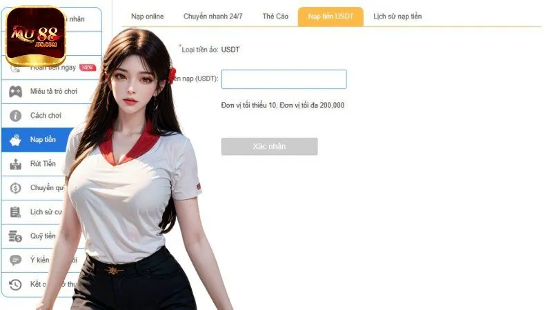 Nạp tiền USDT